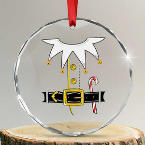 Christmas Elf Costume Crystal Glass Ornament Holiday Costume Funny Christmas Gift TS10 Transparent Glass 3'' Circle Print Your Wear