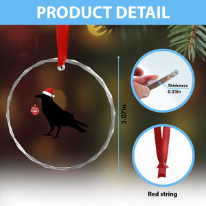 Christmas F Caw F Crystal Glass Ornament Funny Black Crow Merry Xmas TS14 Print Your Wear
