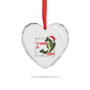Christmas Fisherman Holiday Gift Heart Crystal Glass Ornament Id Rather Be Fishing TS12 Print Your Wear