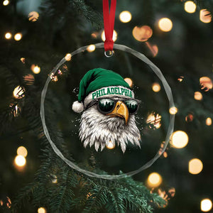 Christmas Football Lover Crystal Glass Ornament Funny Green Santa PFE City Silhouette TS11 Print Your Wear