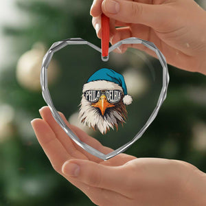Christmas Football Lover Heart Crystal Glass Ornament Green Santa PFE Game Day TS11 Print Your Wear