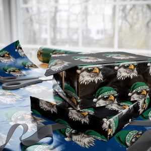 Christmas Football Lover Wrapping Paper Roll Funny Green Santa PFE City Silhouette TS11 Black Print Your Wear
