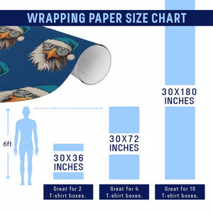 Christmas Football Lover Wrapping Paper Roll Green Santa PFE Game Day TS11 Print Your Wear