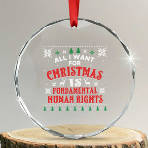Christmas Gift For Fundamental Human Rights Supporters Crystal Glass Ornament TS12 Transparent Glass 3'' Circle Print Your Wear