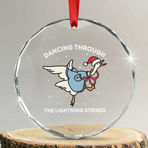 Christmas Goose Nurse Crystal Glass Ornament Dancing Through The Lightning Strikes TS14 Transparent Glass 3'' Circle Print Your Wear