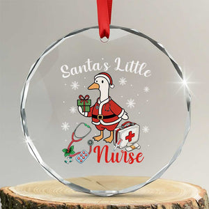 Christmas Goose Nurse Crystal Glass Ornament Santa Little Nurse TS14 Transparent Glass 3'' Circle Print Your Wear