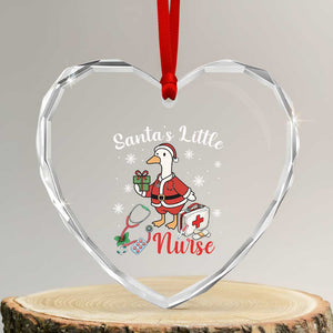 Christmas Goose Nurse Heart Crystal Glass Ornament Santa Little Nurse TS14 Transparent Glass 3'' Heart Print Your Wear