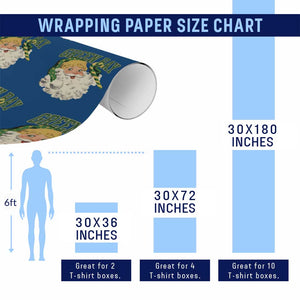 Christmas GB Fan Wrapping Paper Roll Vintage Varsity Retro Santa Claus Face Game Day TS10 Print Your Wear