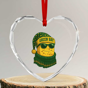 Christmas GB Heart Crystal Glass Ornament Gifts for Sports Fans Santa Hat TS10 Transparent Glass 3'' Heart Print Your Wear