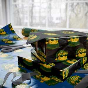 Christmas GB Wrapping Paper Roll Gifts for Sports Fans Santa Hat TS10 Black Print Your Wear
