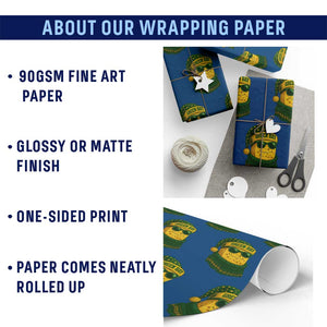 Christmas GB Wrapping Paper Roll Gifts for Sports Fans Santa Hat TS10 Print Your Wear