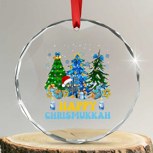 Christmas Hanukkah Crystal Glass Ornament Merry Christmukkah Jewish Christmas Trees Chanukah TS02 Transparent Glass 3'' Circle Print Your Wear