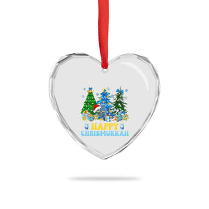 Christmas Hanukkah Heart Crystal Glass Ornament Merry Christmukkah Jewish Christmas Trees Chanukah TS02 Print Your Wear