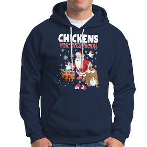 Christmas Hoodie Chickens For Everybody Santa Present Chimney TS09 Navy Printyourwear