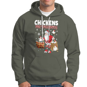 Christmas Hoodie Chickens For Everybody Santa Present Chimney TS09 Military Green Printyourwear