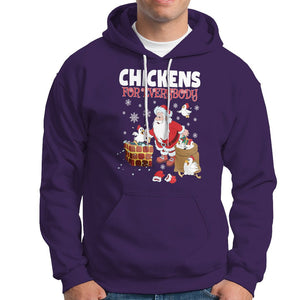 Christmas Hoodie Chickens For Everybody Santa Present Chimney TS09 Purple Printyourwear