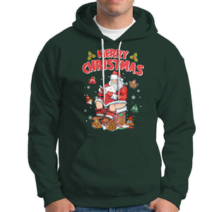 Christmas Hoodie Funny Santa Pooping Down The Chimney TS09 Printyourwear