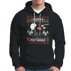 Christmas Hoodie Merry Mothmas Santa Mothman Xmas Night TS09 Black Printyourwear
