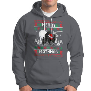Christmas Hoodie Merry Mothmas Santa Mothman Xmas Night TS09 Charcoal Printyourwear