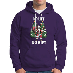 Christmas Hoodie No Lift No Gift Santa Bodybuilding Gymer TS09 Purple Printyourwear