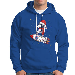 Christmas Hoodie Santa Astronaut Dabbing Space Rocket Xmas Light TS09 Royal Blue Printyourwear