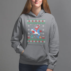Christmas Hoodie Santa Riding Shark Diver Ocean Xmas Holiday TS09 Printyourwear