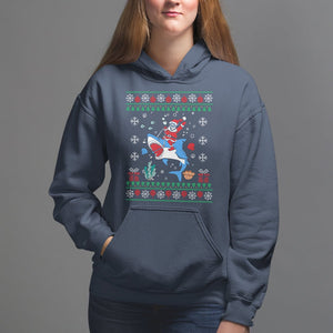 Christmas Hoodie Santa Riding Shark Diver Ocean Xmas Holiday TS09 Printyourwear