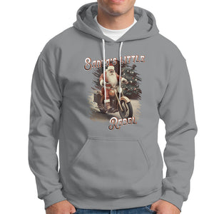 Christmas Hoodie Santa's Little Rebel Rinding Motorcycle Vintage Xmas TS09 Sport Gray Printyourwear