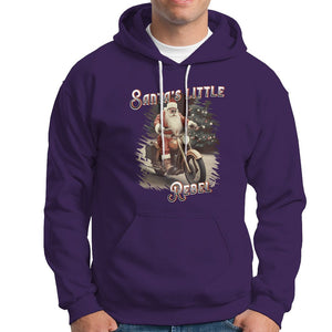 Christmas Hoodie Santa's Little Rebel Rinding Motorcycle Vintage Xmas TS09 Purple Printyourwear