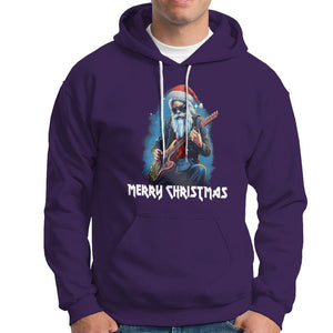Christmas Hoodie Sleigher Hail Santa Rock Electric Guitar Cool Xmas TS09 Purple Printyourwear