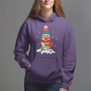 Christmas Hoodie Snowman Library Book Stack Winter Librarian TS09 Printyourwear