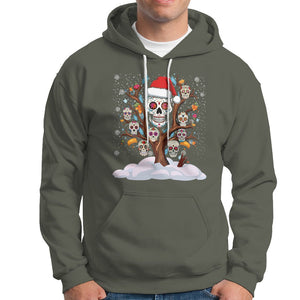 Christmas Hoodie Sugar Skull On Tree Funny Xmas TS09 Military Green Printyourwear