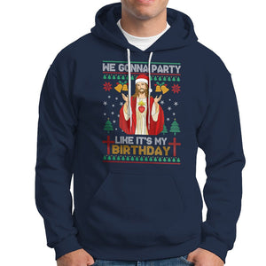 Christmas Hoodie We Gonna Party Like It's My Birthday Jesus TS09 Navy Printyourwear