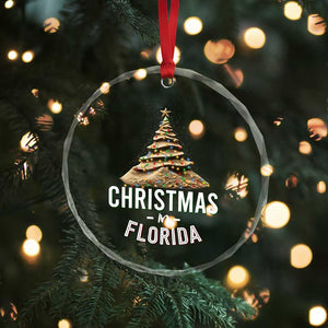 Christmas In Florida Crystal Glass Ornament Sand Xmas Tree Lights Family Vacation TS02 Print Your Wear