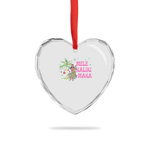 Christmas In Hawaii Heart Crystal Glass Ornament Mele Kalikimaka Hula Girls Palm Tree TS11 Print Your Wear