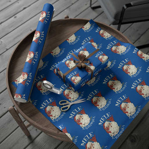 Christmas In Hawaii Wrapping Paper Roll Mele Kalikimaka Retro Santa Shaka Aloha Xmas TS11 Blue Print Your Wear