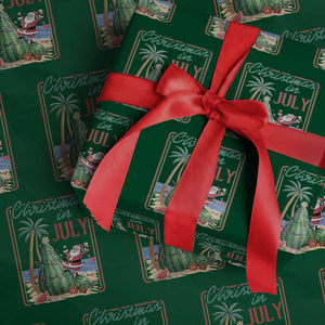 Christmas In July Wrapping Paper Roll Funny Santa Watermelon Xmas Tree