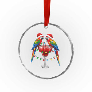 Christmas In July Parrots Crystal Glass Ornament Summer Beach Party Gift