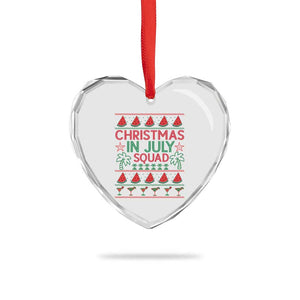 Christmas In July Squad Heart Crystal Glass Ornament Tropical Beach Party Graphic