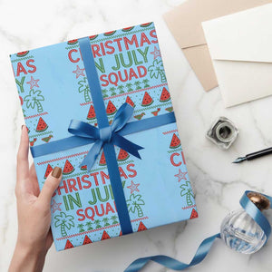 Christmas In July Squad Wrapping Paper Roll Tropical Beach Party Graphic
