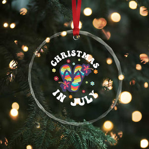 Christmas In July Summer Beach Crystal Glass Ornament Hawaii Flip Flops Hibiscus TS10 Print Your Wear