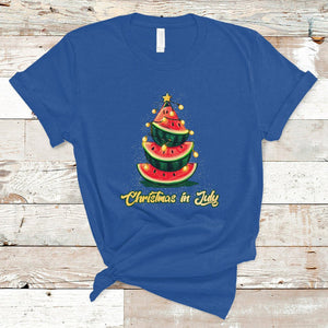 Christmas in July T Shirt Christmas In July Watermelon Xmas Tree Funny Summer Vacation TS02 Royal Blue Printyourwear