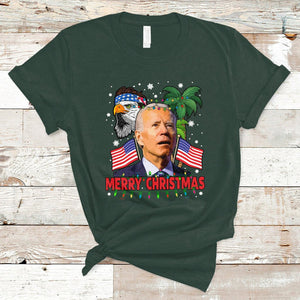 Christmas in July T Shirt Funny Confused Biden Merry Christmas In July Summer Xmas TS02 Dark Forest Green Printyourwear