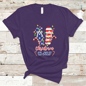 Christmas in July T Shirt Xmas in July Flip Flops Xmas Lights Beach Lovers Summer TS02 Purple Printyourwear