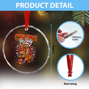 Christmas In July Tung Tung Tung TTT Sahur Cursed Meme Crystal Glass Ornament Funny Ironic Tropical Summer Hawaiian Holiday Surreal