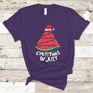 Christmas In July Watermelon Xmas Tree Summer Beach Vacation T Shirt TS02 Purple Printyourwear