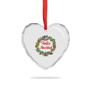 Christmas In Mexico Heart Crystal Glass Ornament Feliz Navidad Xmas Wreath TS11 Print Your Wear