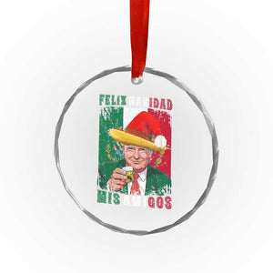 Christmas In Mexico Trump Crystal Glass Ornament Feliz Navidad Mis Amigos Santa Trump Tequila Shot TS11 Print Your Wear