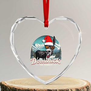 Christmas Italian Donkey Heart Crystal Glass Ornament Funny Domick The Donkey Holiday Xmas TS11 Transparent Glass 3'' Heart Print Your Wear