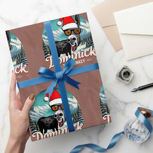 Christmas Italian Donkey Wrapping Paper Roll Funny Domick The Donkey Holiday Xmas TS11 Mocha Print Your Wear
